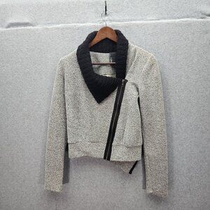 Dolan T-Shirt Anthropologie Gray Cardigan Sweater Sz XS Zip Front Biker …